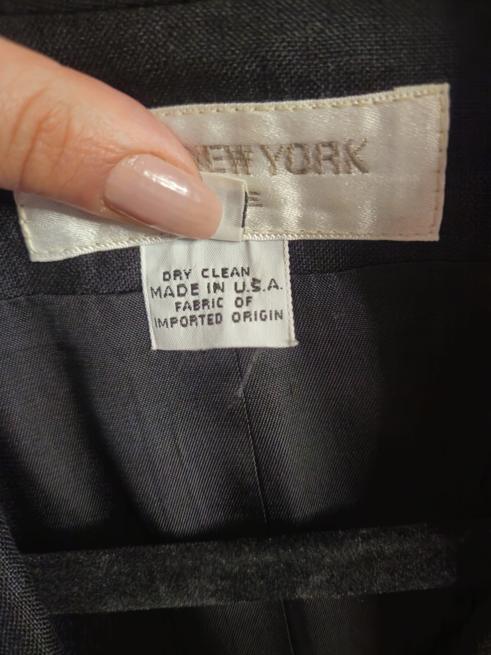 Jones New York Black Double-Breasted Shawl Collar Blazer  100% Wool Made in Usa - Picture 4 of 6